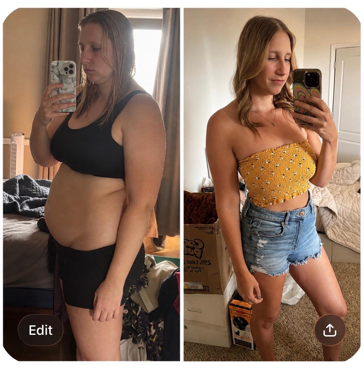 Kelsey before and after training at Ultimate Fitness Schaumburg
