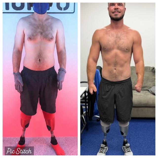Josh before and after training at Ultimate Fitness Schaumburg