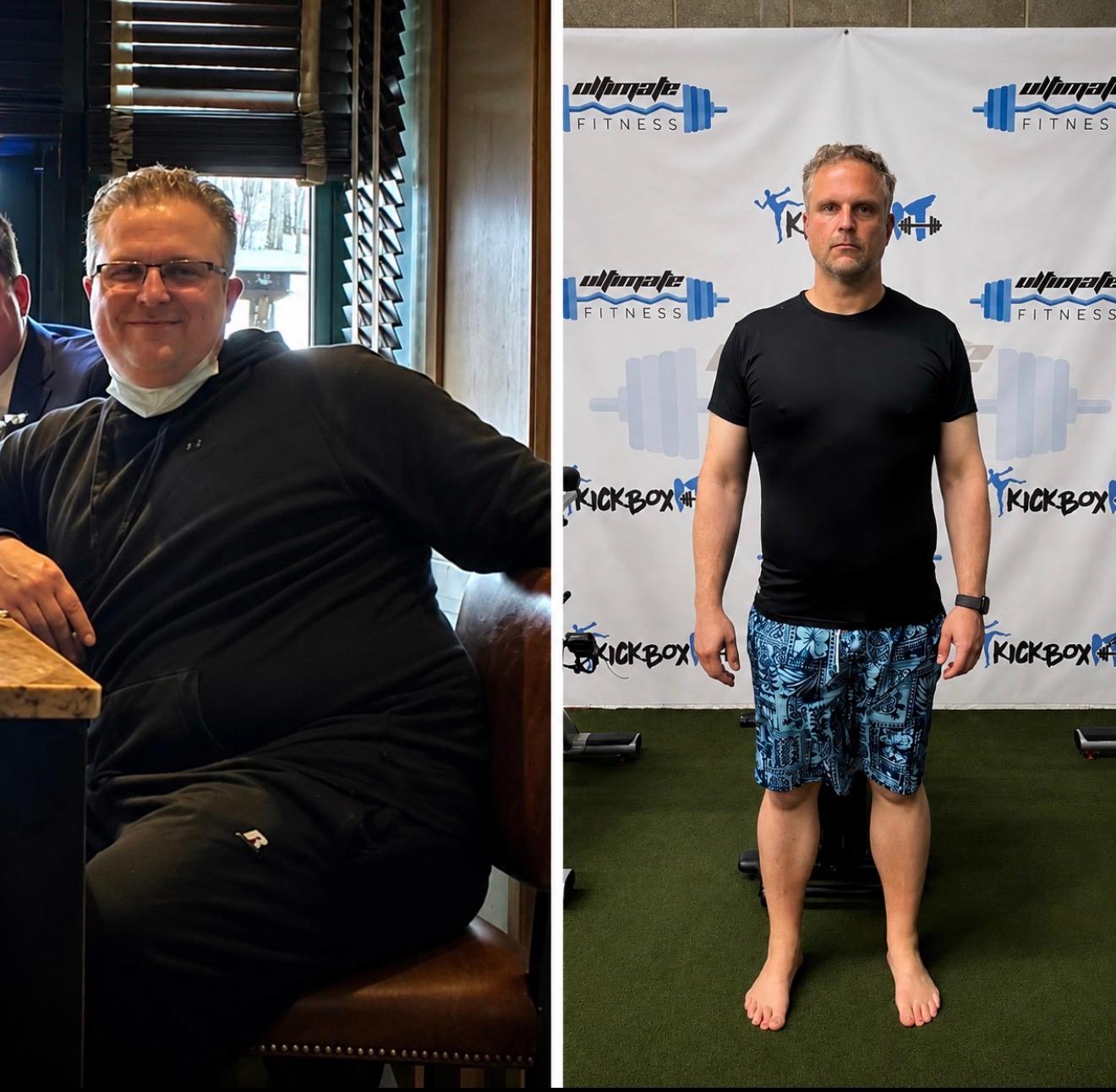 Dan before and after training at Ultimate Fitness Schaumburg