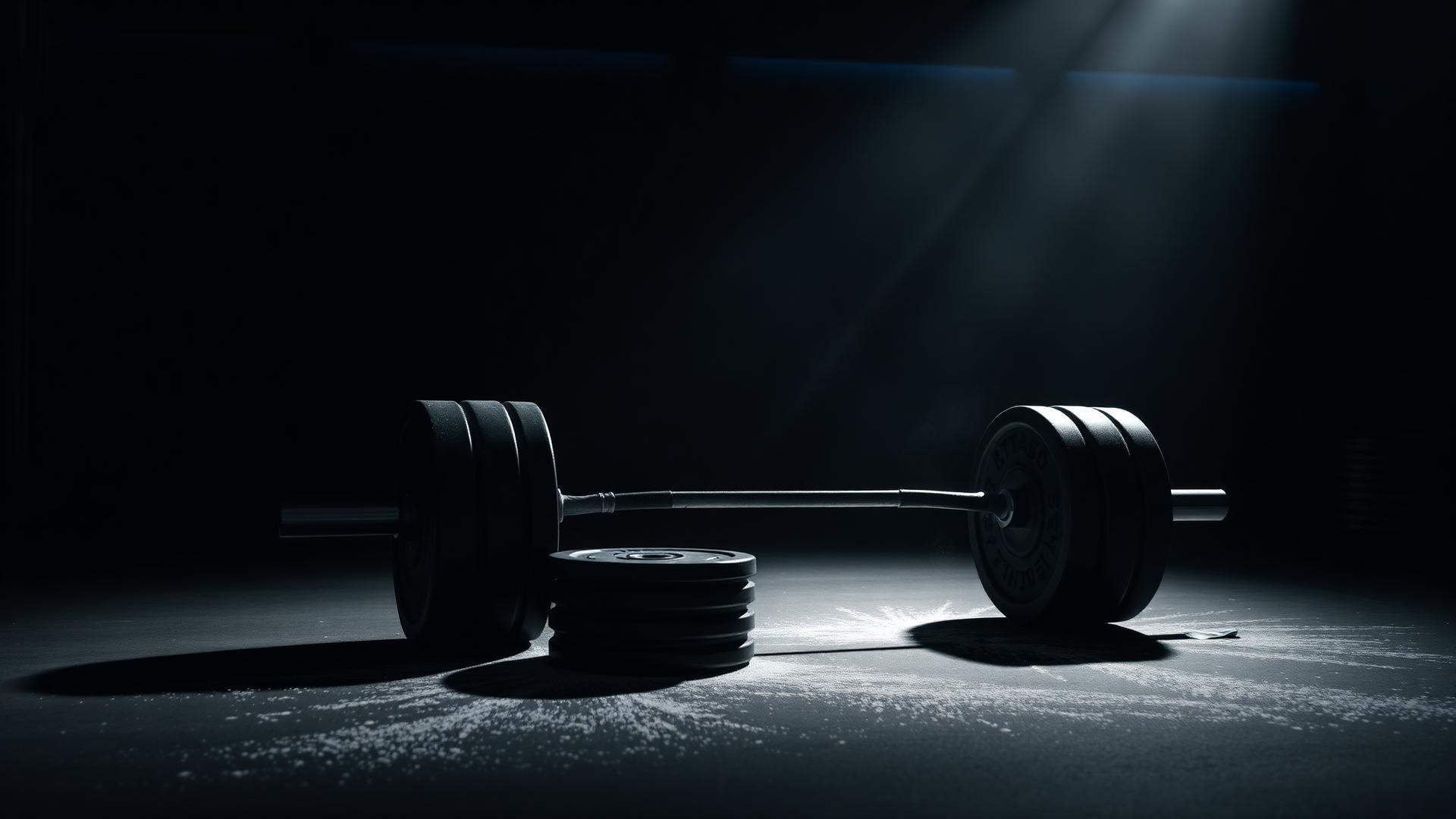 Interior of Ultimate Fitness Schaumburg with barbell and chalk